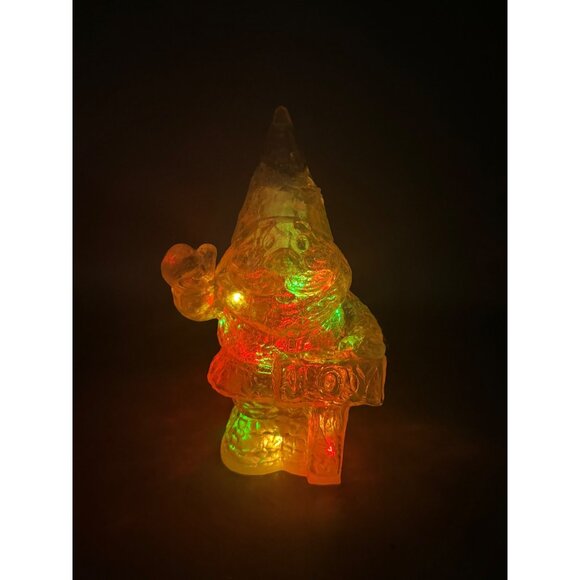 Christmas Solar-Powered Clear Resin Santa Gnome Outdoor Decor Light-Up READ - Picture 2 of 9